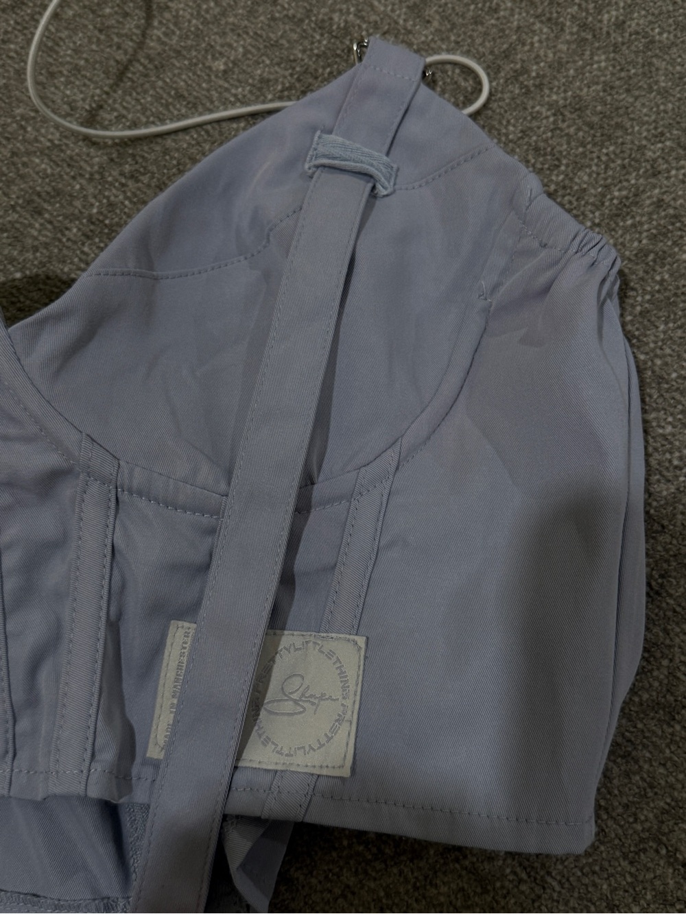 PrettyLittleThing Gray Logo Patch Detail Top